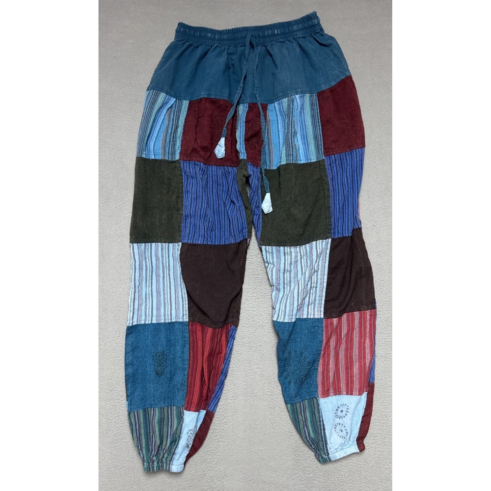 Kathmandu Imports Patchwork Harem Pants Womens 26x28 Cotton Boho Hippie Joggers